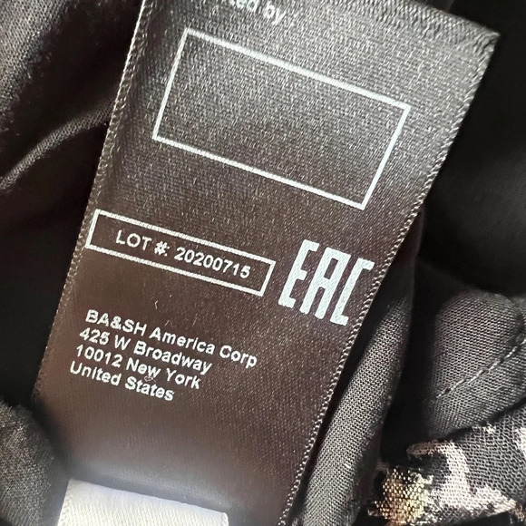 ba&sh Acia Printed Metallic Fil Coupé Georgette Mini Dress Size 2 - Picture 11 of 12